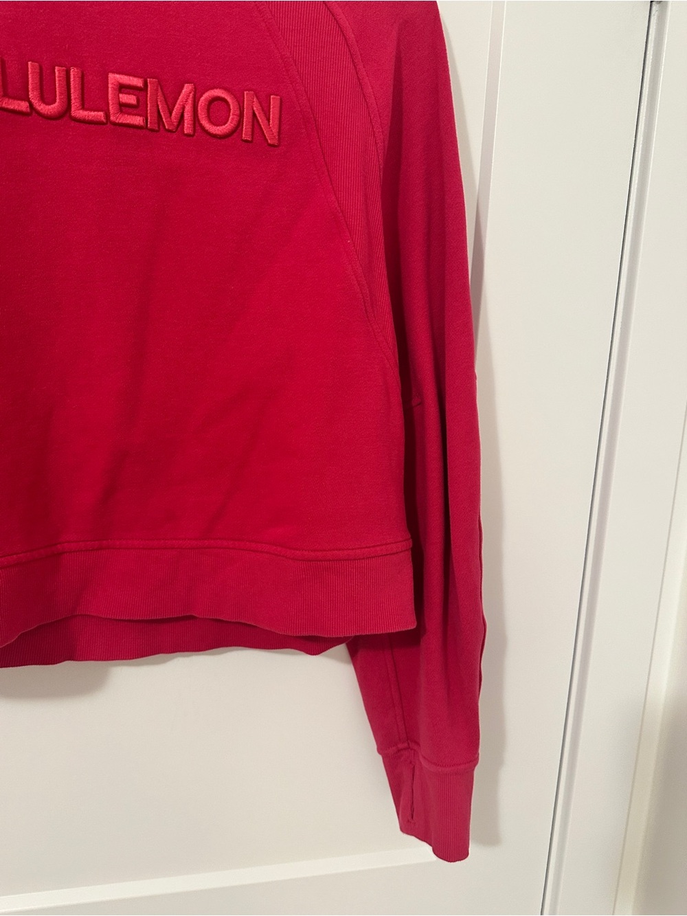 Lululemon Scuba Oversized Cropped Pullover *Wordmark in Passionate Pink Size M/L - Picture 10 of 15